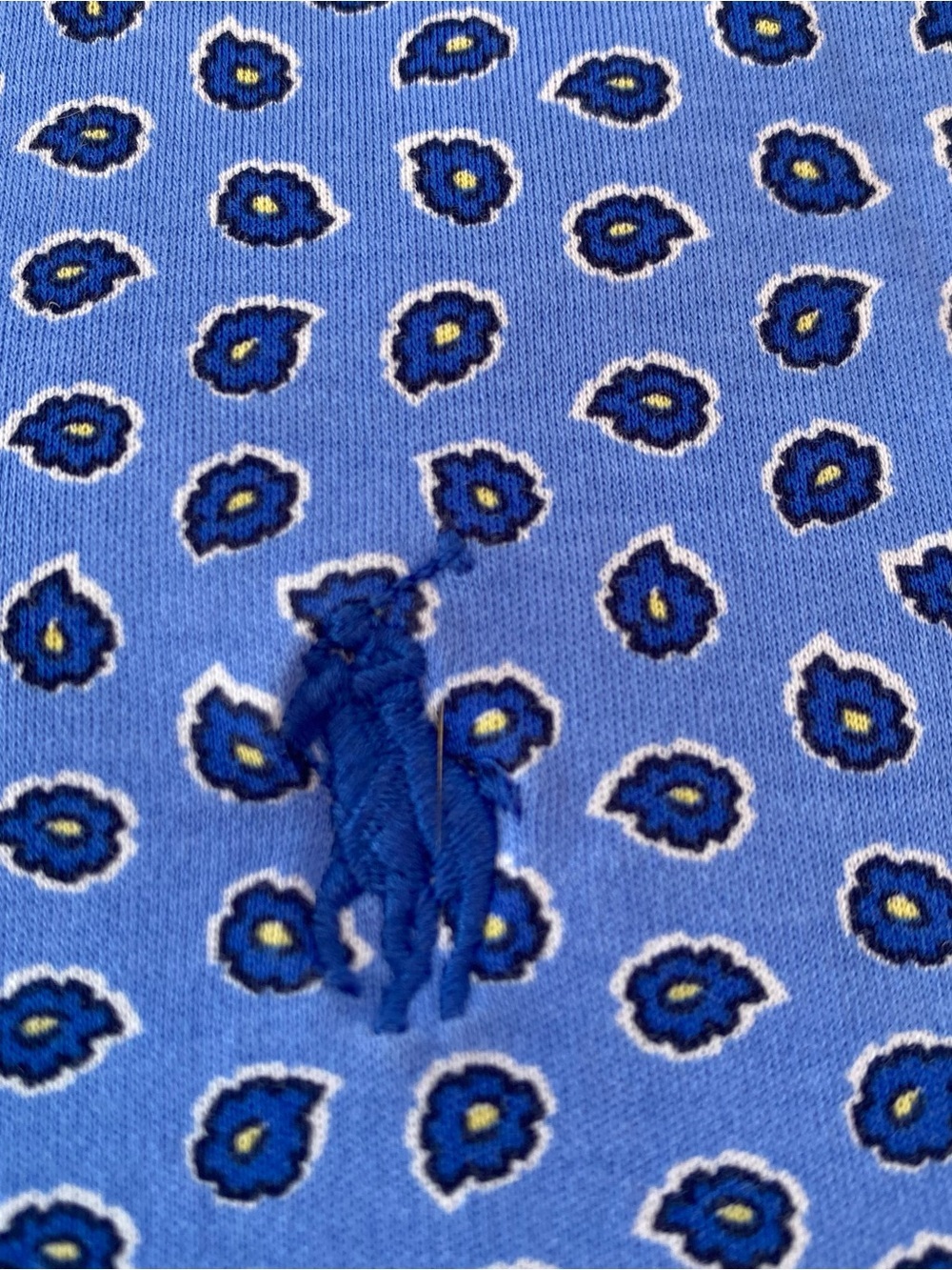 Polo Ralph Lauren 100% Cotton Blue Print Polo Shirt 2XB Big & Tall - Picture 2 of 7